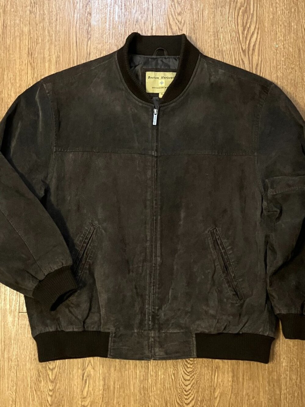 Vintage Boston Harbour Suede Leather Bomber Jacket